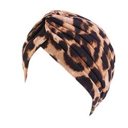 beauty YFJH Damen Baumwolle Turban Kopf Wrap Krebs Chemo Beanies Cap Kopfbedeckung Mütze Haarausfall Hut, Leopard, Einheitsgröße von beauty YFJH