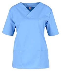 beb Kasack Basic Unisex Medizinisches Schlupfhemd, Hellblau, M von beb