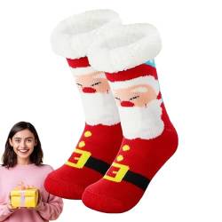 begel Winter-Baumwollsocken,Winter-Plüsch-Heimsocken - Atmungsaktive warme Socken, Weihnachts-Knöchel-Crew-Thermosocken für Mädchen von begel
