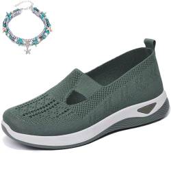Women's Woven Orthopedic Breathable Soft Shoes,Orthopedic Shoes for Women,Breathable Soft Sole Wide Toe Shoes (Green,40) von behound
