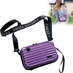 behound Mini Suitcase Bag, Mini Suitcase Shape Shoulder Bag Crossbody Bag, Hardshell Clutch Purses for Women (Purple) von behound