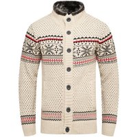 behype Cardigan BKIANA Strickjacke Grobstrick Norweger-Muster Strickpullover von behype