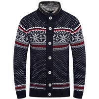 behype Cardigan BKIANA Strickjacke Grobstrick Norweger-Muster Strickpullover von behype