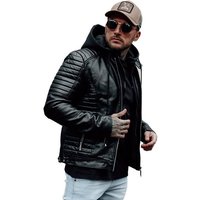 behype Lederimitatjacke MJGLENDALE im Biker-Stil mit abtrennbarer Kapuze von behype