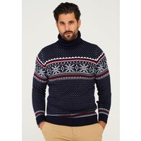 behype Rollkragenpullover BHSALCHA Winter-Grobstrick Pullover Weihnachts-Strickpullover von behype