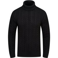 behype Rollkragenpullover BSLANA Grobstrick Zopf-Muster Winterpullover Strickpullover von behype