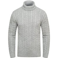 behype Rollkragenpullover BSLANA Grobstrick Zopf-Muster Winterpullover Strickpullover von behype