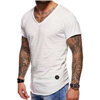 behype T-Shirt MSVALENCIA mit V-Ausschnitt von behype