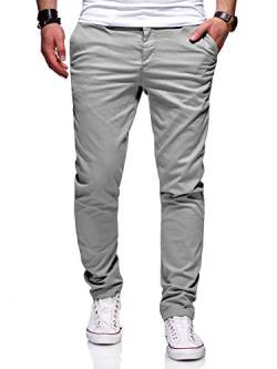 behype. Herren Basic Chino Jeans-Hose Stretch Regular Slim-Fit 80-0310,Hellgrau,34W / 34L von behype.