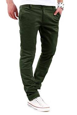 behype. Herren Basic Chino Jeans-Hose Stretch Regular Slim-Fit 80-0310,Khaki,29W / 32L von behype.