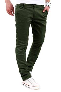 behype. Herren Basic Chino Jeans-Hose Stretch Regular Slim-Fit 80-0310,Khaki,32W / 30L von behype.