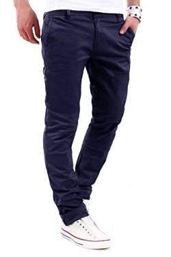 behype. Herren Basic Chino Jeans-Hose Stretch Regular Slim-Fit 80-0310,Marine,32W / 32L von behype.