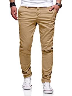 behype. Herren Basic Chino Jeans-Hose Stretch Regular Slim-Fit 80-0310 (W34/L34, Light Beige) von behype.