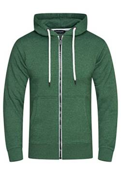 behype. Herren Basic Sweatjacke Sweatshirt weicher Hoodie mit Kapuze Kapuzenpullover BH_7655-Grün-L von behype.