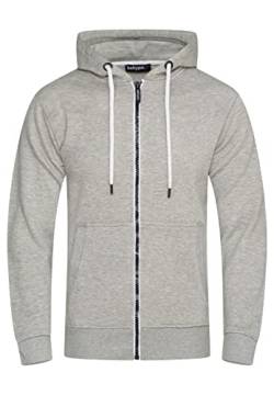 behype. Herren Basic Sweatjacke Sweatshirt weicher Hoodie mit Kapuze Kapuzenpullover BH_7655-Hellgrau-M von behype.