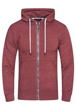 behype. Herren Basic Sweatjacke Sweatshirt weicher Hoodie mit Kapuze Kapuzenpullover BH_7655-Weinrot-M von behype.