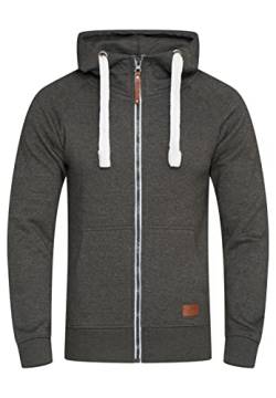 behype. Herren Basic Sweatjacke Sweatshirt weicher Hoodie mit Kapuze Kapuzenpullover BH_7660-Dunkelgrau-L von behype.