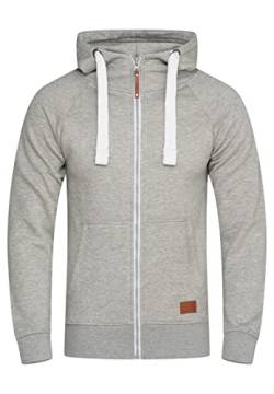 behype. Herren Basic Sweatjacke Sweatshirt weicher Hoodie mit Kapuze Kapuzenpullover BH_7660-Hellgrau-M von behype.