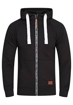 behype. Herren Basic Sweatjacke Sweatshirt weicher Hoodie mit Kapuze Kapuzenpullover BH_7660-Schwarz-S von behype.