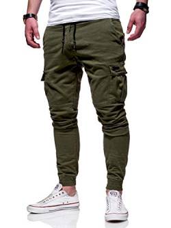 behype. Herren Cargo Chino-Hose Jogger Jeans-Hose 80-8393 Khaki W29 von behype.