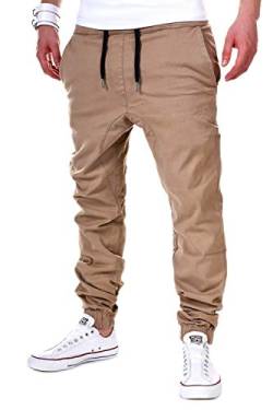 behype. Herren Chino-Hose Stretch Low Crotch Basic Jeans-Hose 80-0006 Beige XL von behype.