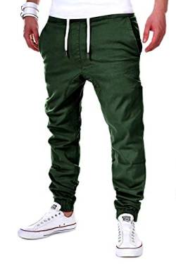 behype. Herren Chino-Hose Stretch Low Crotch Basic Jeans-Hose 80-0006 Khaki L von behype.