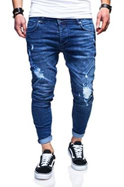 behype. Herren Destroyed Jeans-Hose 80-3496 (29/32, Blau) von behype.