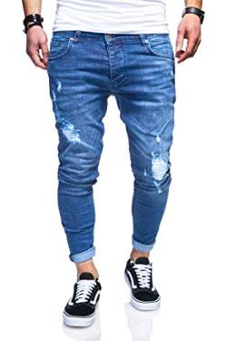 behype. Herren Destroyed Jeans-Hose 80-3496 (31/32, Hellblau) von behype.