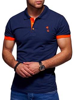 behype. Herren Kurzarm Basic Kontrast Polo-Shirt 20-0337 Navy 3XL von behype.