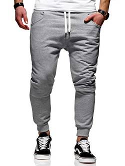 behype. Herren Lange Trainingshose Jogging-Hose Sport-Hose Basic 60-0341 Hellgrau M von behype.