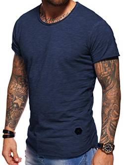 behype. Herren Oversize Kurzarm Basic T-Shirt Rundhals O-Neck 20-1730 (3XL, Navy_Washed) von behype.