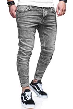 behype. Herren Stretch Jeans-Hose 80-1050 Grau W30/L30 von behype.