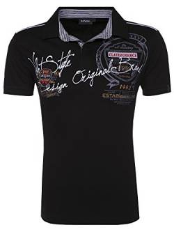 behype. Poloshirt Deciding T-Shirt 20-2687 Schwarz M von behype.