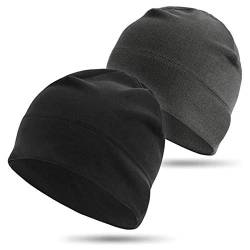 beifon 2 Stück Laufmütze Sportmütze Herren Wintermütze Damen Fahrrad Mütze Fahrradmütze unter Helm Beanie Warme Helmmütze Winddicht elastisch zum Joggen Laufen Radfahren Outdoor von beifon