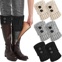 beifon Stulpen Damen aus Wolle und Acryl, Gestrickte Leg Warmers Warme Winter Beinstulpen Frauen, Lang Beinwärmer Flexibel Legwarmers Weich Knöchelwärmer Bein Stulpen für Damen Mädchen (Typ A, 3) von beifon