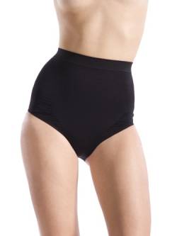 belly cloud Damen Slip figurformender Seamless Taillenslip, Gr. 38/40 (M), Schwarz (schwarz) von belly cloud