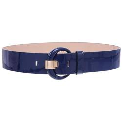 5,1 cm breiter runder Gürtel aus Lackleder mit hoher Taille Gr. M-86 cm, marineblau von beltiscool