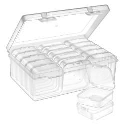 bephible Transparente Behälterbox mit Mutterbolzen, Aufbewahrungsbox, 1 Set, Mini-Aufbewahrungsbehälter, tragbare Organizer-Box für kleine Gegenstände, transparent von bephible