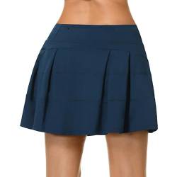 Activewear-Röcke für Damen Tennis Rock Sportrock Laufrock mit Hose Leicht Golfrock mit Tasche Marineblau L von beroy