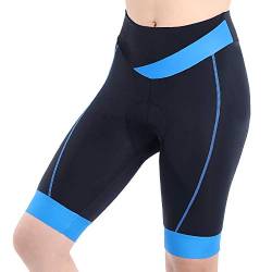 beroy Bike Shorts mit 3D Gel gepolstert, Damen Gel Radhose (XL, Blau) von beroy