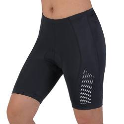 beroy Damen Gepolsterte Fahrrad-Shorts Damen Radhose Polsterung 4D Gepolsterte MTB Shorts mit Tasche - Schwarz - Groß von beroy