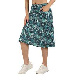 beroy Damen Midilänge Skorts Röcke mit 3 Taschen bescheidene Röcke Damen 61 cm Knielänge Skort, kakigrün, XX-Large von beroy