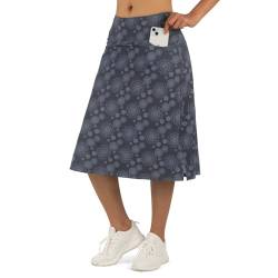 beroy Damen-Skorts, Midi-Länge mit 3 Taschen, bescheidene Röcke, 61 cm knielanger Skort, GRAU, Groß von beroy