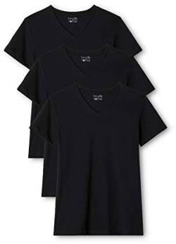 berydale Damen T-Shirt Bd158, Schwarz - 3er Pack, L von berydale