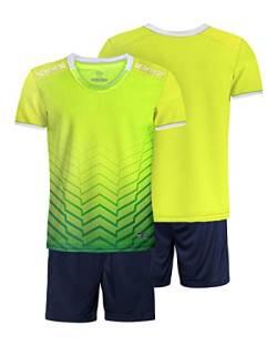 besbomig Jungen Fussball Uniform Trikots Set Kind Team Ausbildung Wettbewerb Sportbekleidung - Kurze Ärmel T-Shirt & Shorts Soccer Uniforms Trainingsanzug für Basketball Sport von besbomig