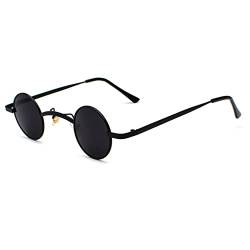 besbomig Retro Kleine Runde Sonnenbrille Herren Vintage Hippie Sonnenbrille Damen Rund Steampunk Sonnenbrille Polarisiert UV400 Schutz Sonnenbrillen von besbomig