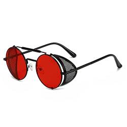 besbomig Retro Runde Steampunk Sonnenbrille Herren Damen Polarisiert Sonnenbrillen Vintage Fahrerbrille Sportbrille UV400 Schutz Unisex von besbomig
