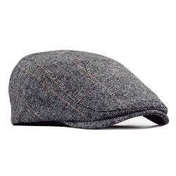 besbomig Schiebermütze Barret Flat Cap Schirmmütze für Herren Damen, Gatsby Newsboy Cap Baskenmützen Golfermütze, Herbst Winter, 55-59cm von besbomig