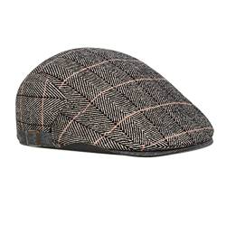 besbomig Schiebermütze Barret Flat Cap Schirmmütze für Herren Damen, Gatsby Newsboy Cap Baskenmützen Golfermütze, Herbst Winter, 55-59cm von besbomig