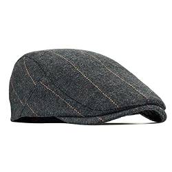 besbomig Schiebermütze Barret Flat Cap Schirmmütze für Herren Damen, Gatsby Newsboy Cap Baskenmützen Golfermütze, Herbst Winter, 55-59cm von besbomig